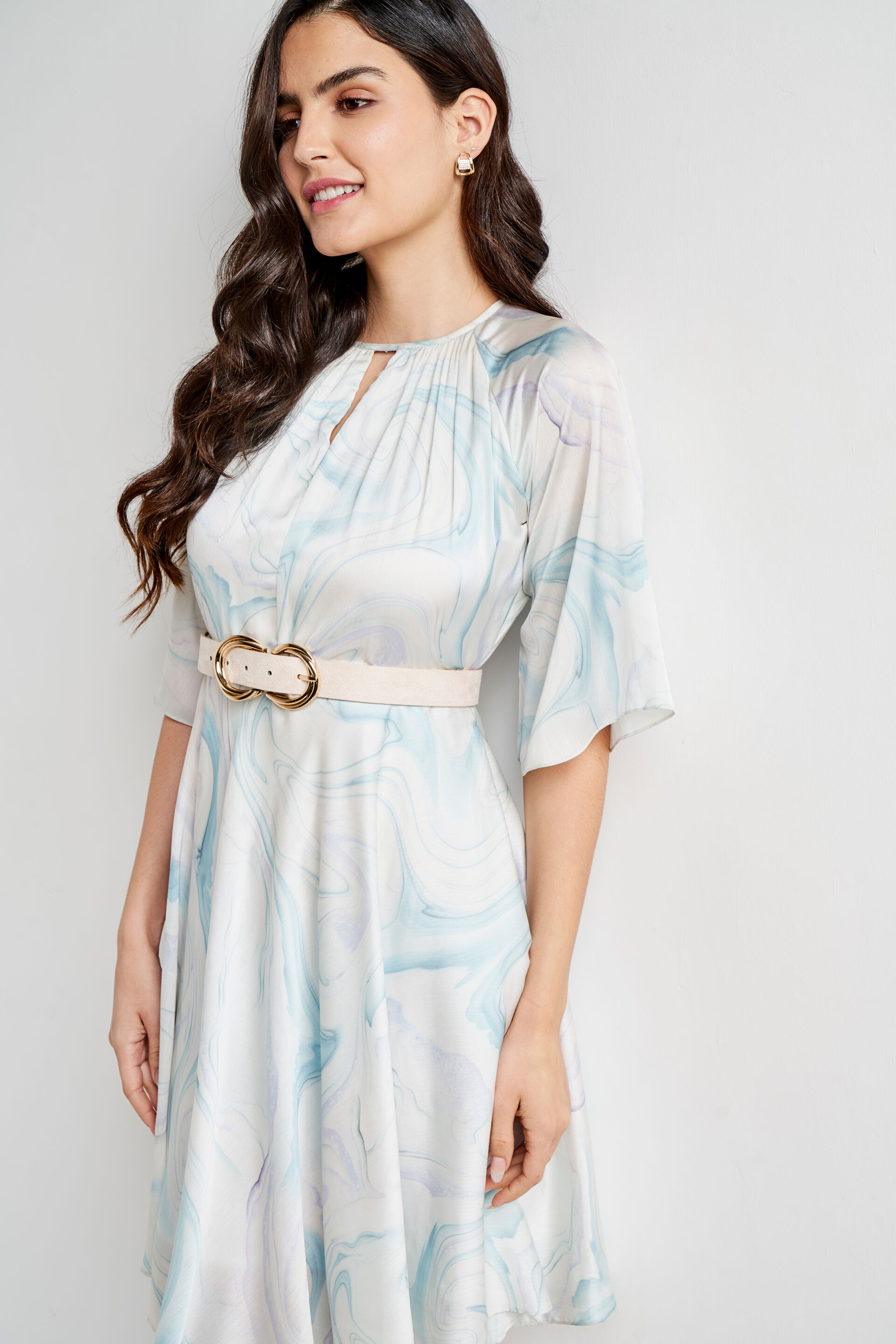 Multi Color Abstract Curved Dress, Multi Color, image 6